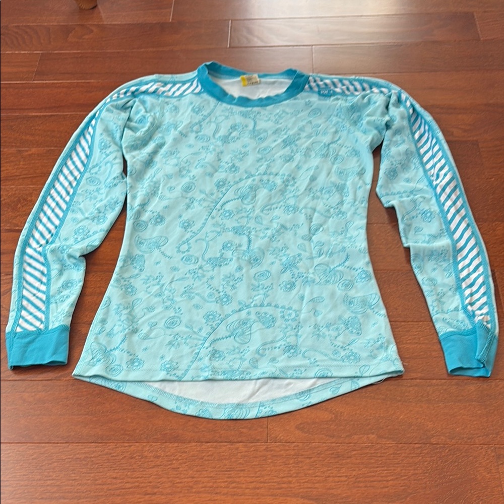 Helly Hansen Blue Patterned Women’s Long Sleeve Tech Shirt, size S